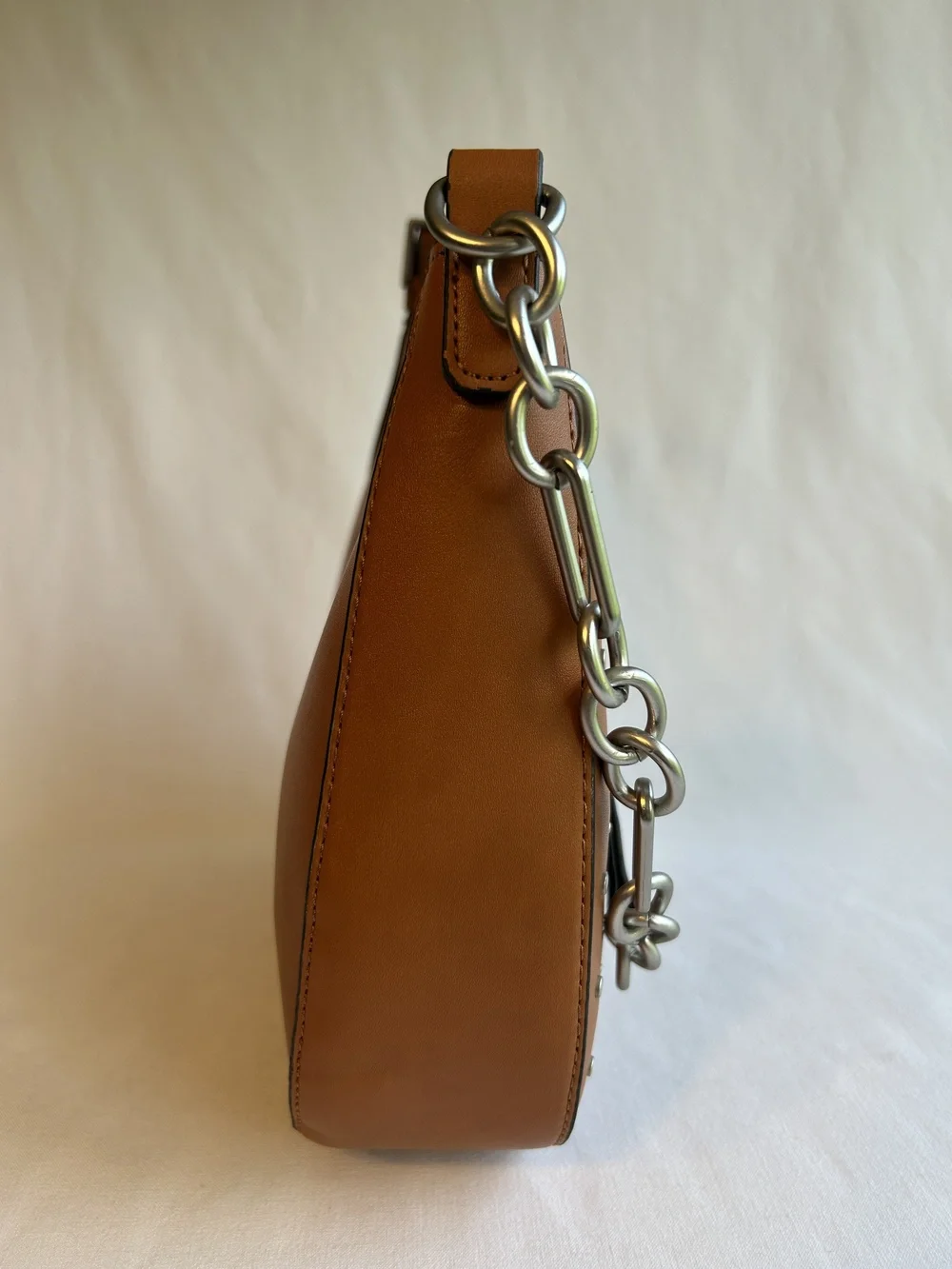 French Connection Shoulder Bag Womens Honey Bronze Elena Moon Shape Studded New